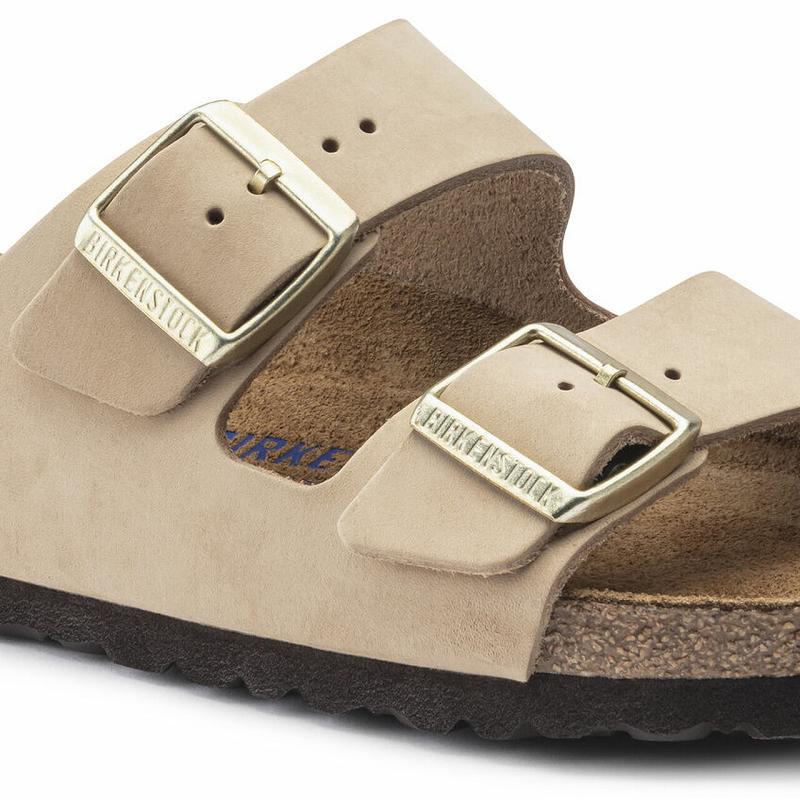 Arizona Birkenstock Soft Footbed Nubuck Kozene Damske Béžové | SK 13MQZ